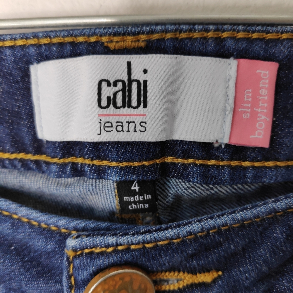 Cabi Slim Boyfriend Denim Jeans Distressed Size 4 - Picture 2 of 8
